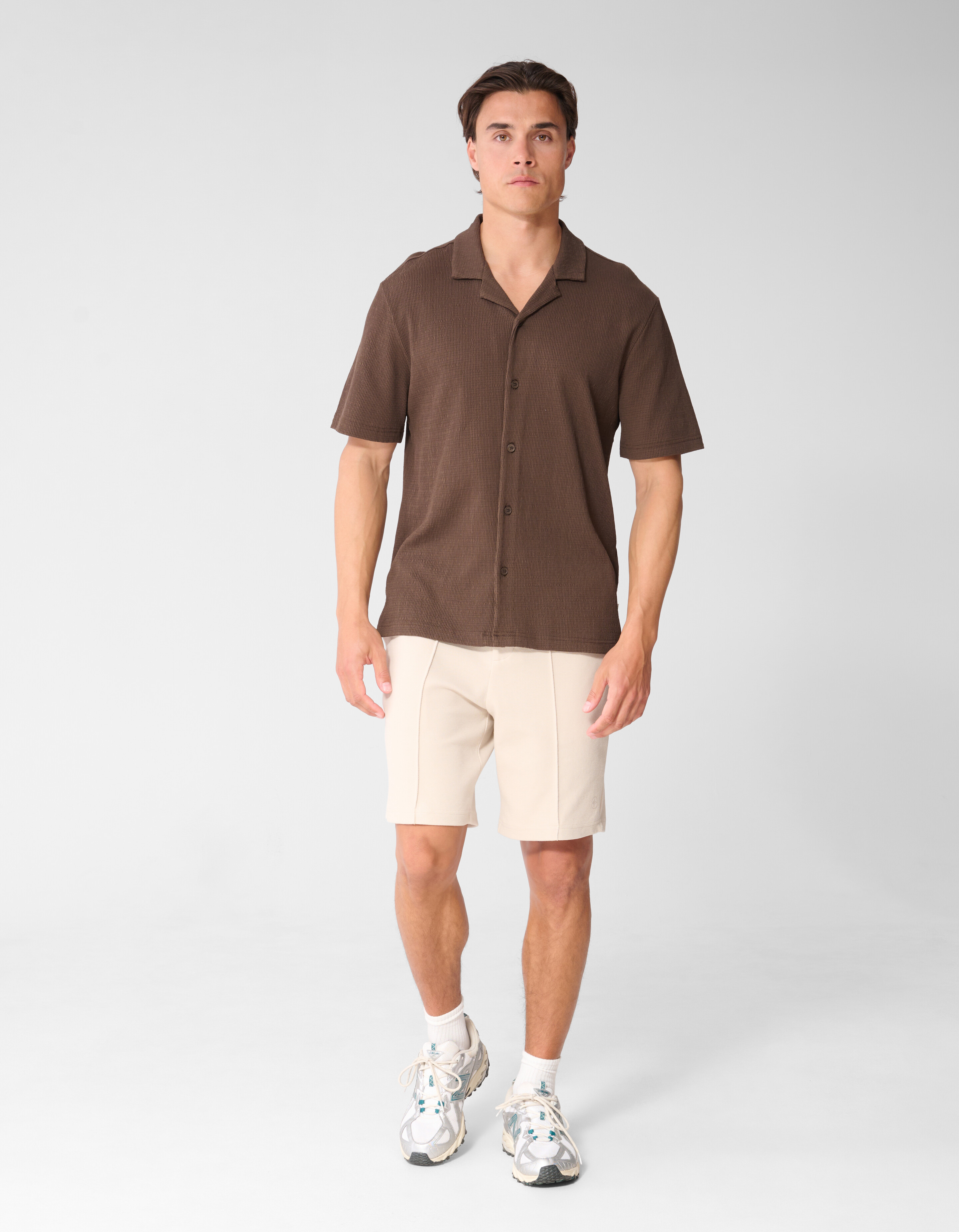 Structuur Overshirt Donkerbruin SHOEBY MEN
