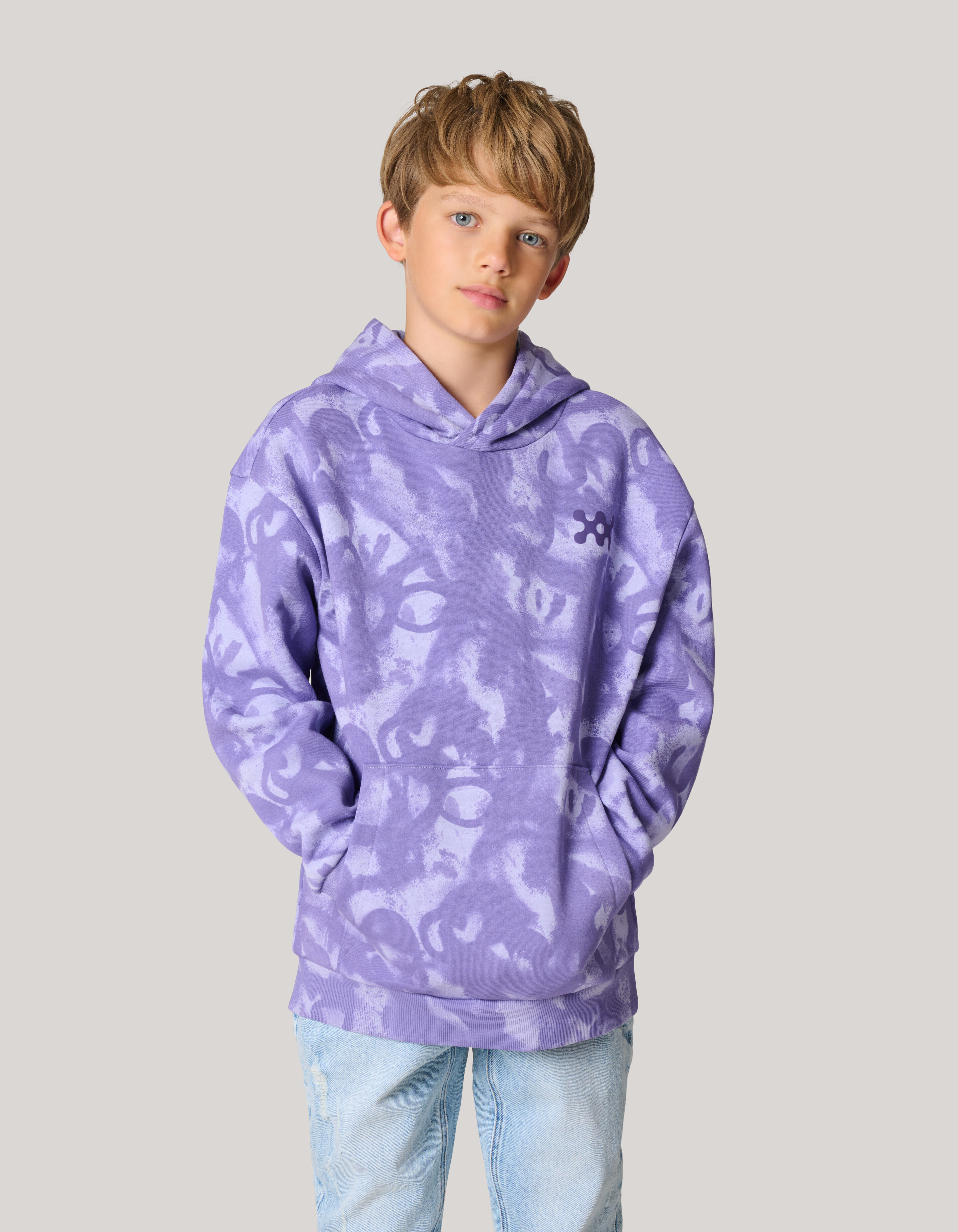 Printed Hoodie Paars SHOEBY BOYS