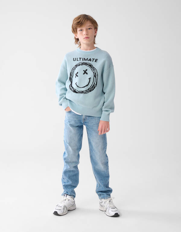 Smiley Strickpullover Hellgr&uuml;n SHOEBY BOYS