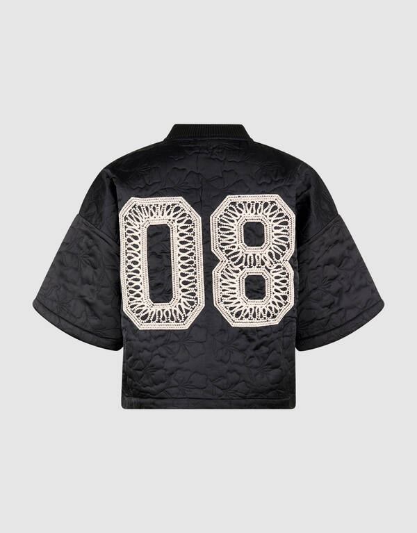 Kurz&auml;rmelige Bomberjacke mit Stickerei Schwarz SHOEBY WOMEN