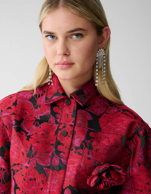 Rose Jacquard Bluse Dunkelrot SHOEBY WOMEN