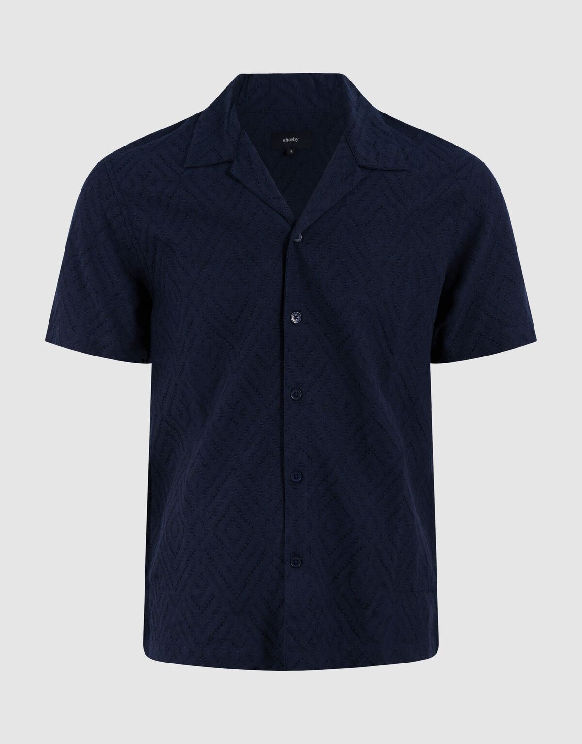 Gewelltes Jacquard-Hemd Dunkelblau SHOEBY MEN