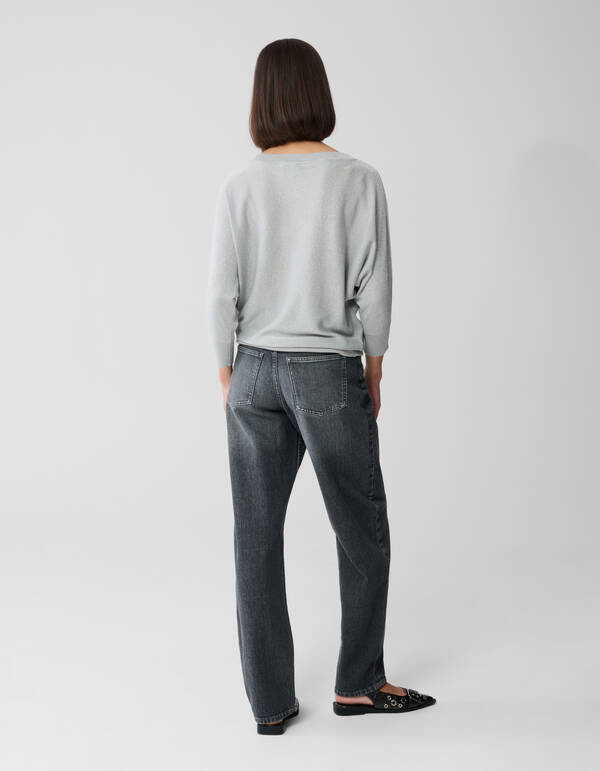 Glitzer Fledermaus Pullover Hellgrau SHOEBY WOMEN