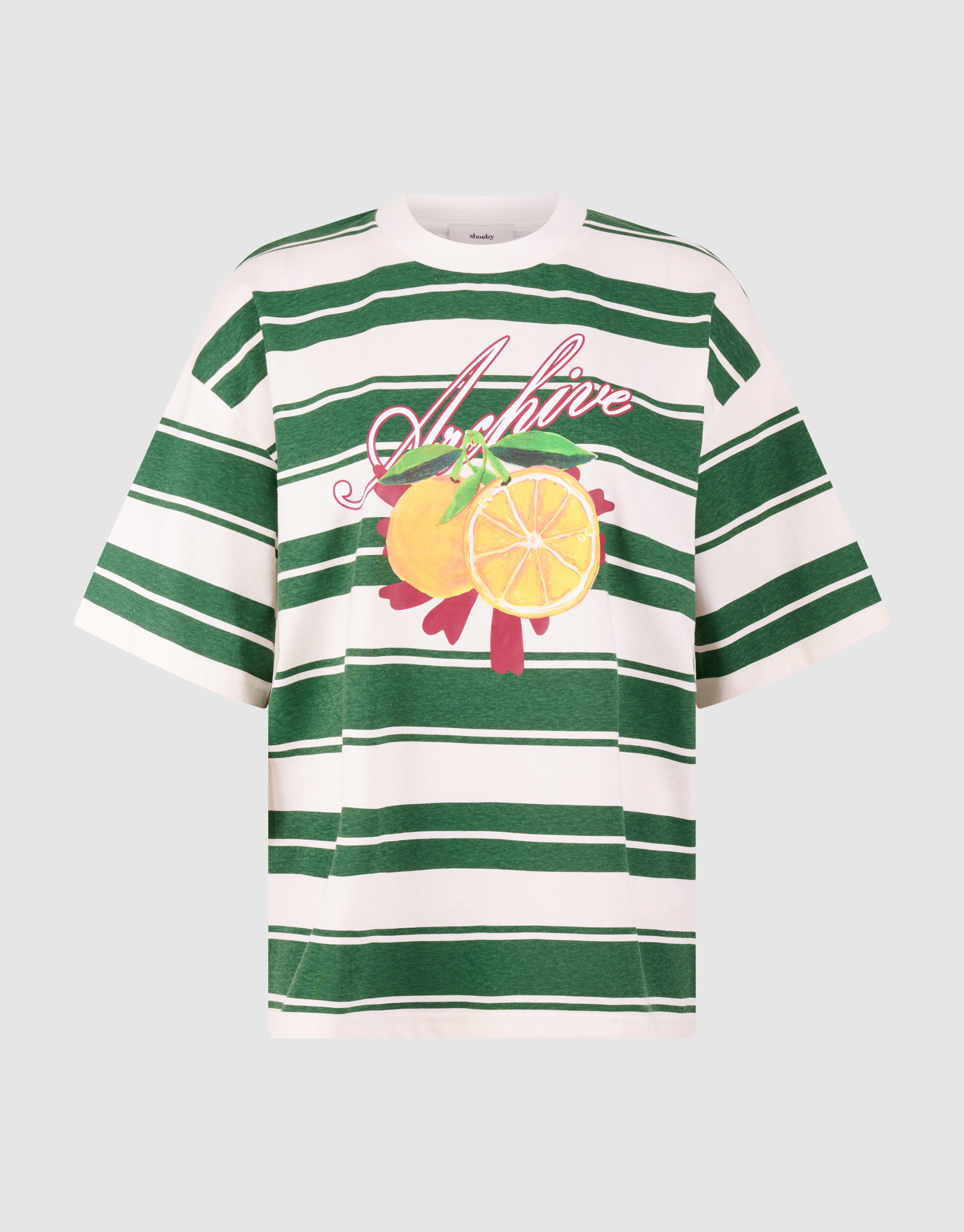 Streifen Kunstwerk T-Shirt Gr&uuml;n SHOEBY WOMEN