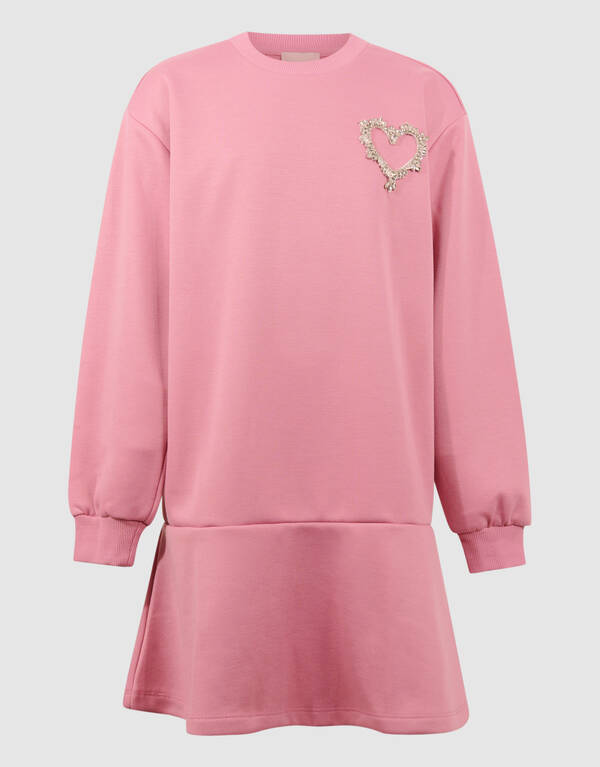 Herzf&ouml;rmiges Sweatshirtkleid Rosa SHOEBY GIRLS