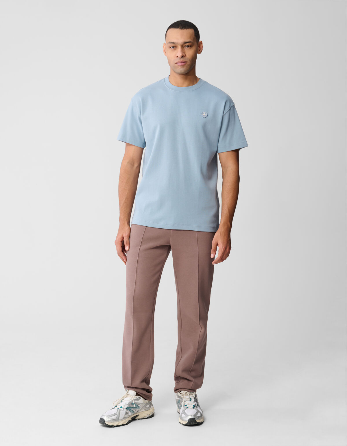 Besticktes T-Shirt Hellblau SHOEBY MEN