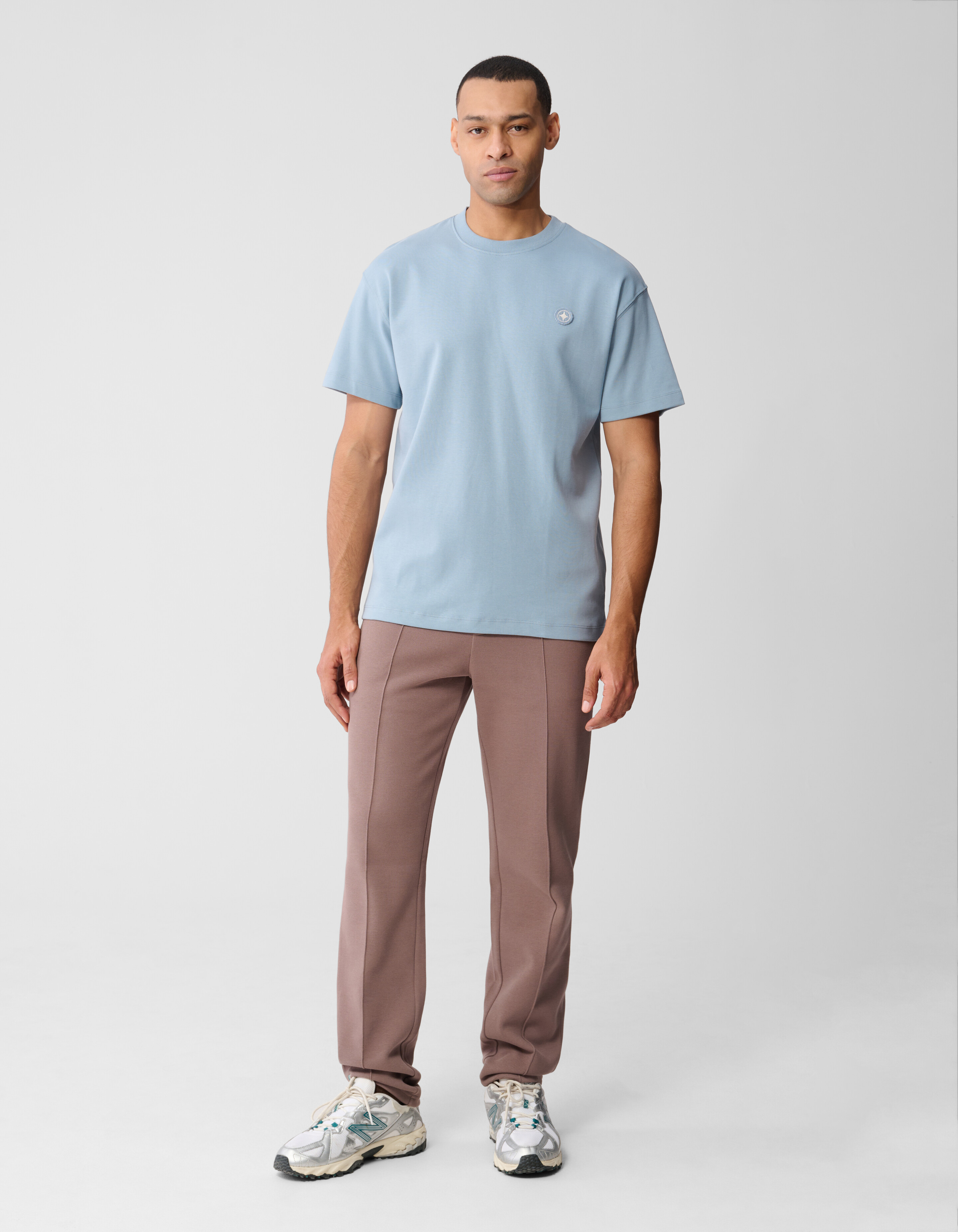 Besticktes T-Shirt Hellblau SHOEBY MEN