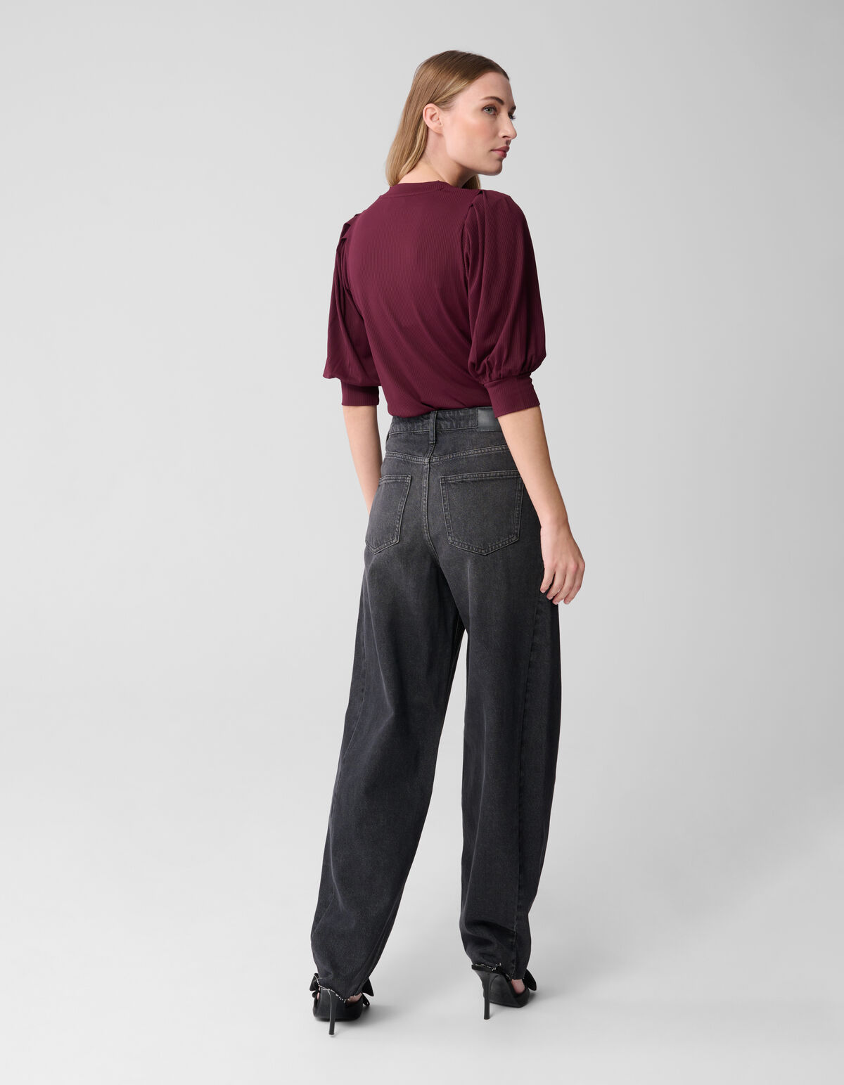 Rippstrick-Oberteil Dunkelrot SHOEBY WOMEN