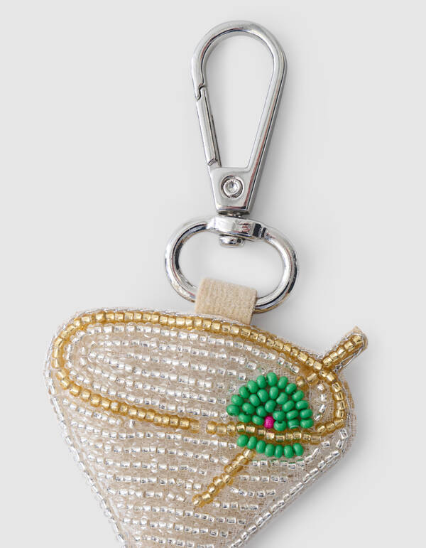 Perlen Cocktail Taschenanh&auml;nger Silber SHOEBY ACCESSOIRES