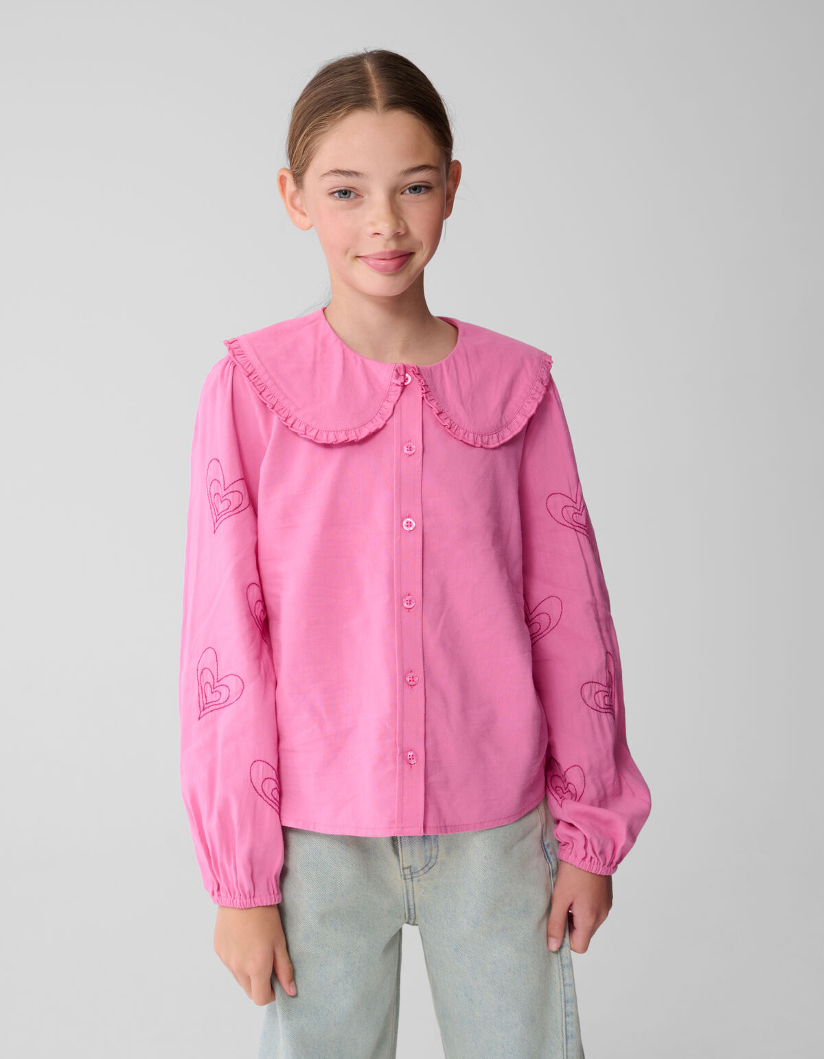 Big Collar Blouse Roze SHOEBY GIRLS