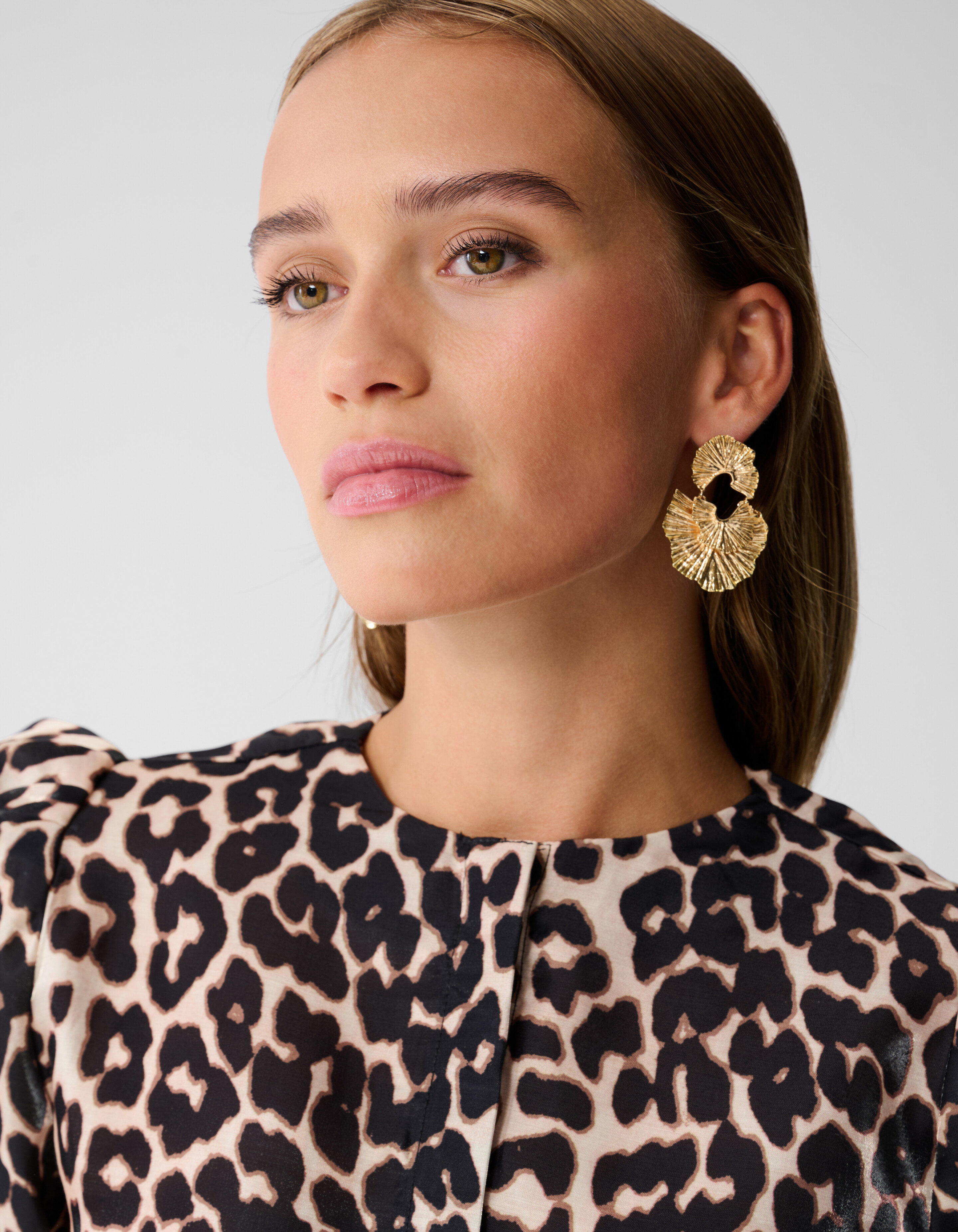 Puff Leopard Bluse Braun SHOEBY WOMEN