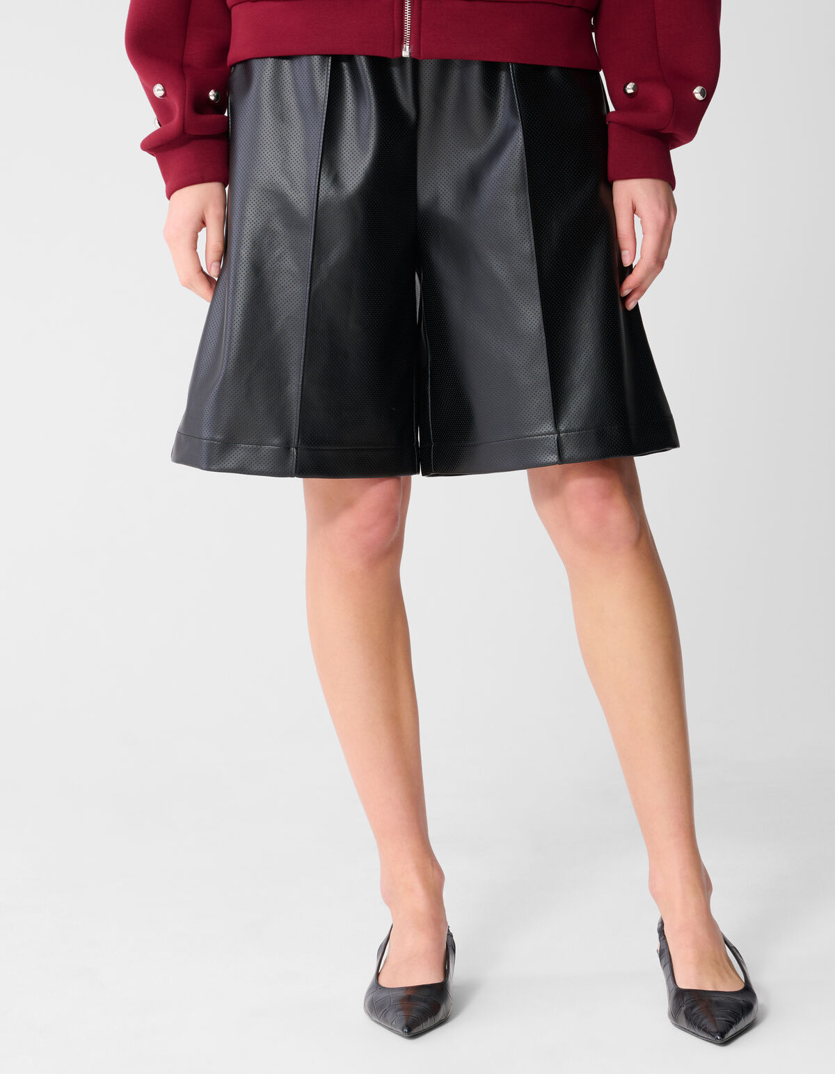 Relaxed Fit Vegane Leder Shorts Schwarz SHOEBY WOMEN