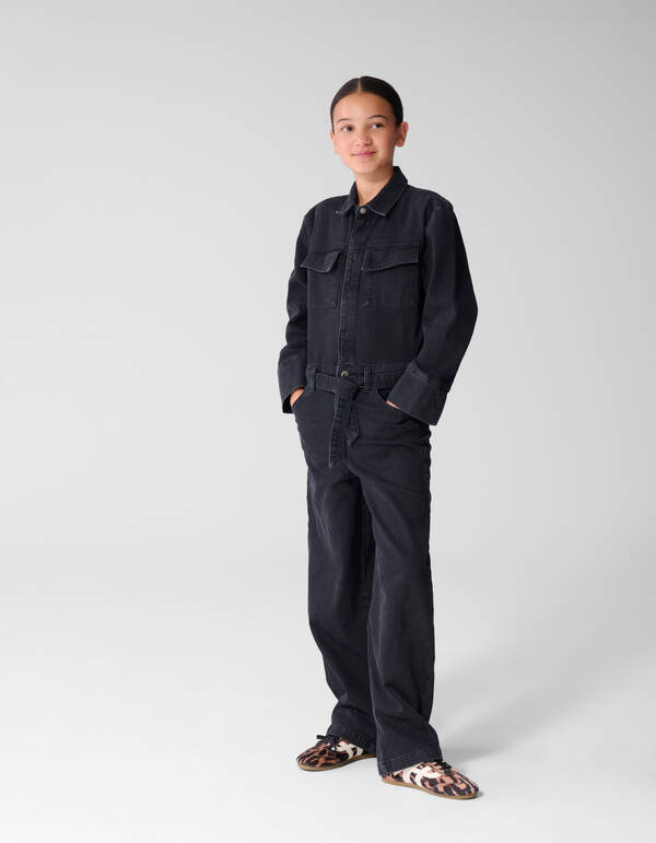 Schwarzer Jeans-Overall mit l&auml;ssiger Passform SHOEBY GIRLS