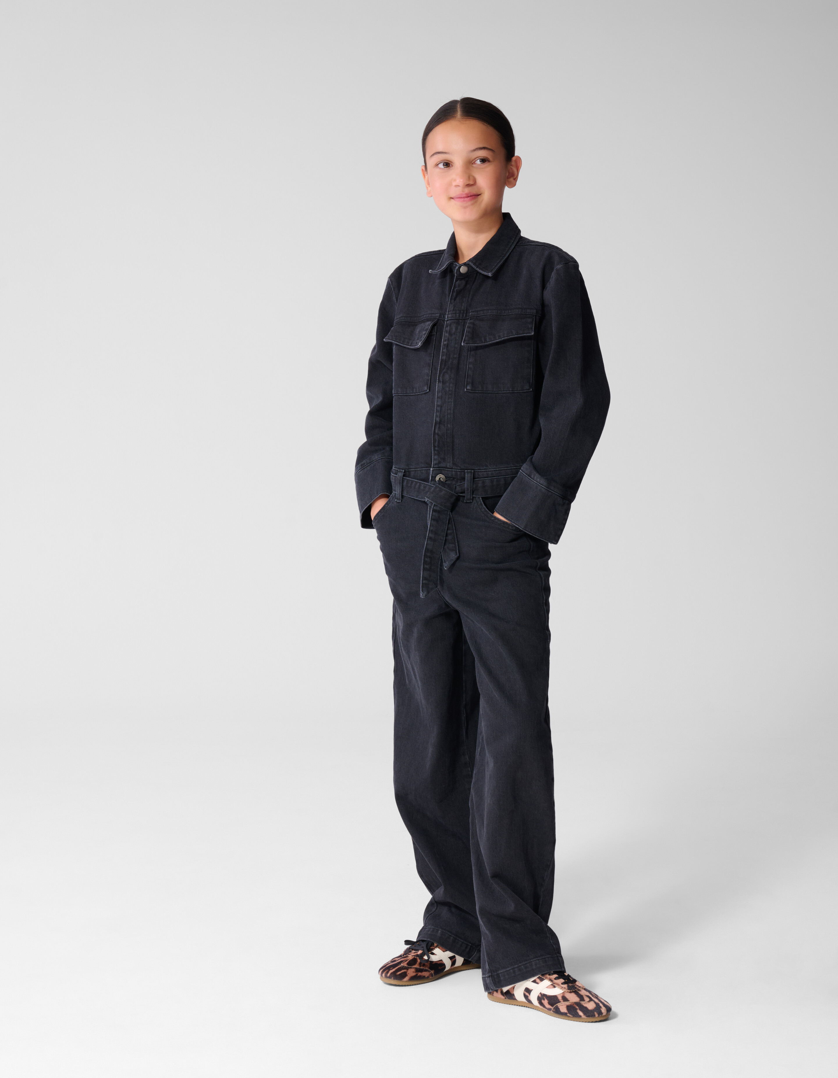 Schwarzer Jeans-Overall mit l&auml;ssiger Passform SHOEBY GIRLS