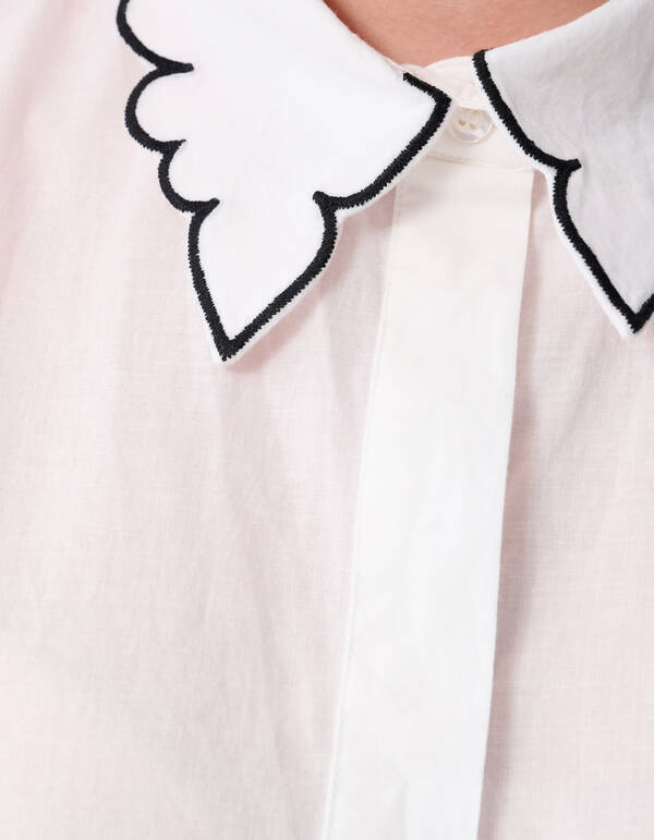 Besticktes R&uuml;schentop Wit SHOEBY WOMEN