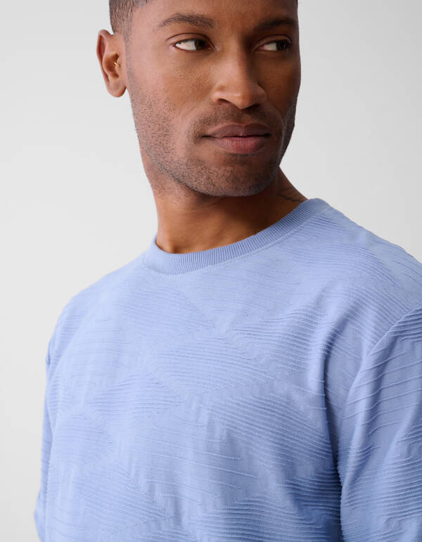 Wave Texture T-shirt Hellblau SHOEBY MEN