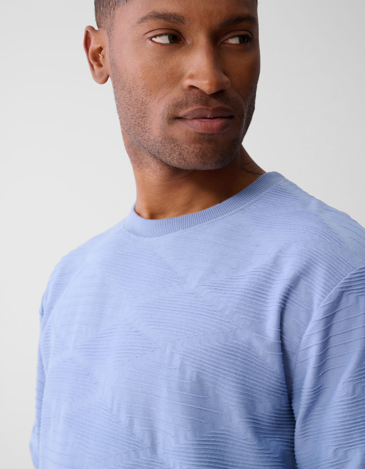 Wave Texture T-shirt Hellblau SHOEBY MEN