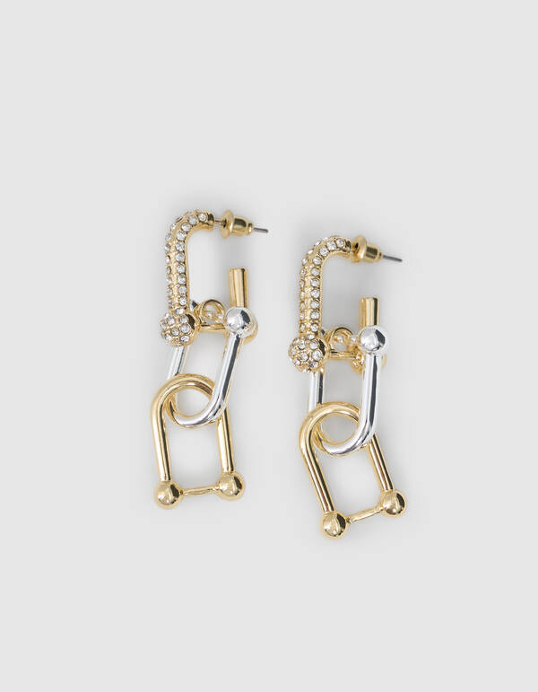 Link Strass Ohrringe Gold SHOEBY ACCESSOIRES