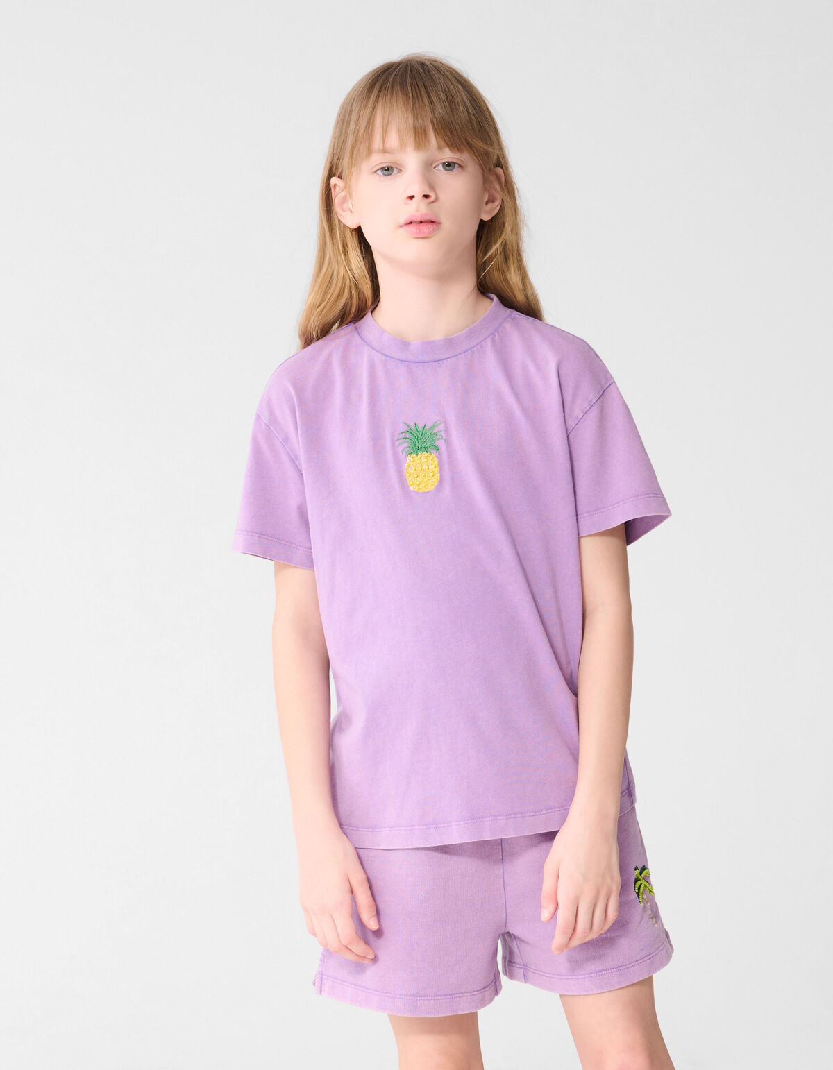 Washed Pineapple Artwork T-Shirt Lila SHOEBY GIRLS