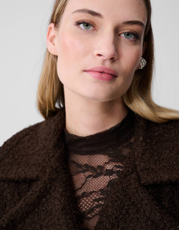 Oversize Teddyweste Dunkelbraun SHOEBY WOMEN