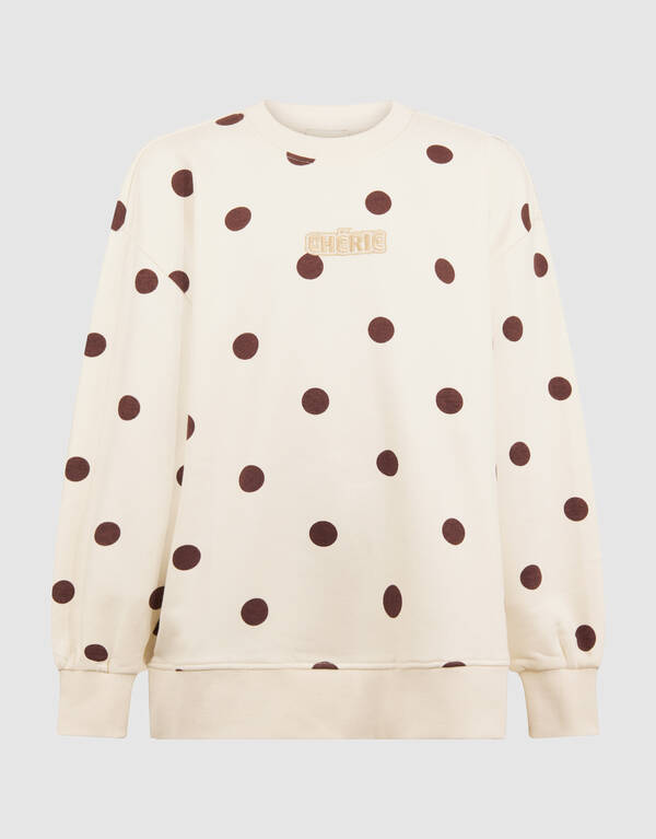 Polkadot-Pullover in gebrochenem Wei&szlig; SHOEBY GIRLS