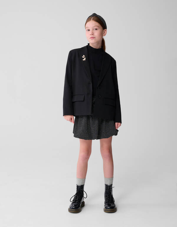 Blazer mit offenem R&uuml;cken Schwarz SHOEBY GIRLS