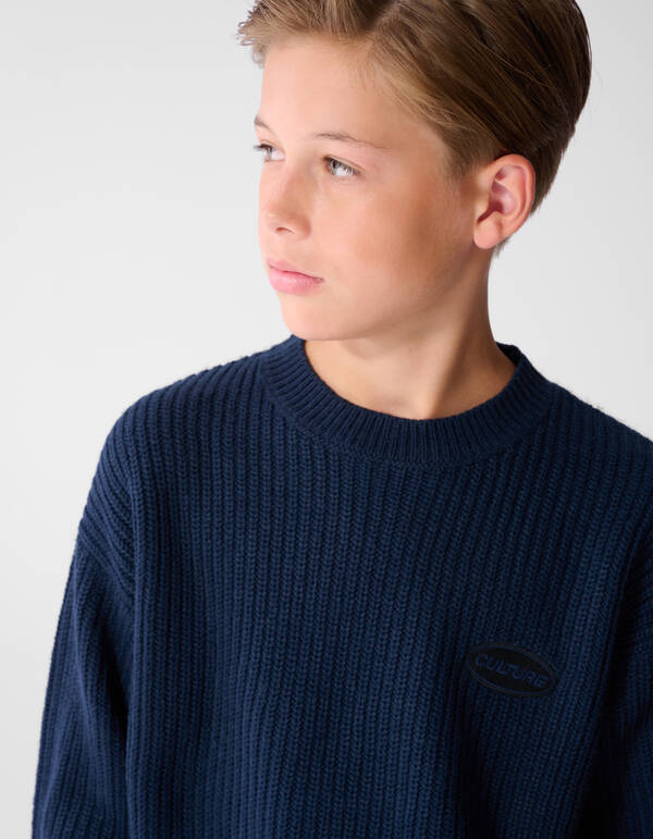 Relaxed Fit Embroidery Pullover Dunkelblau SHOEBY BOYS