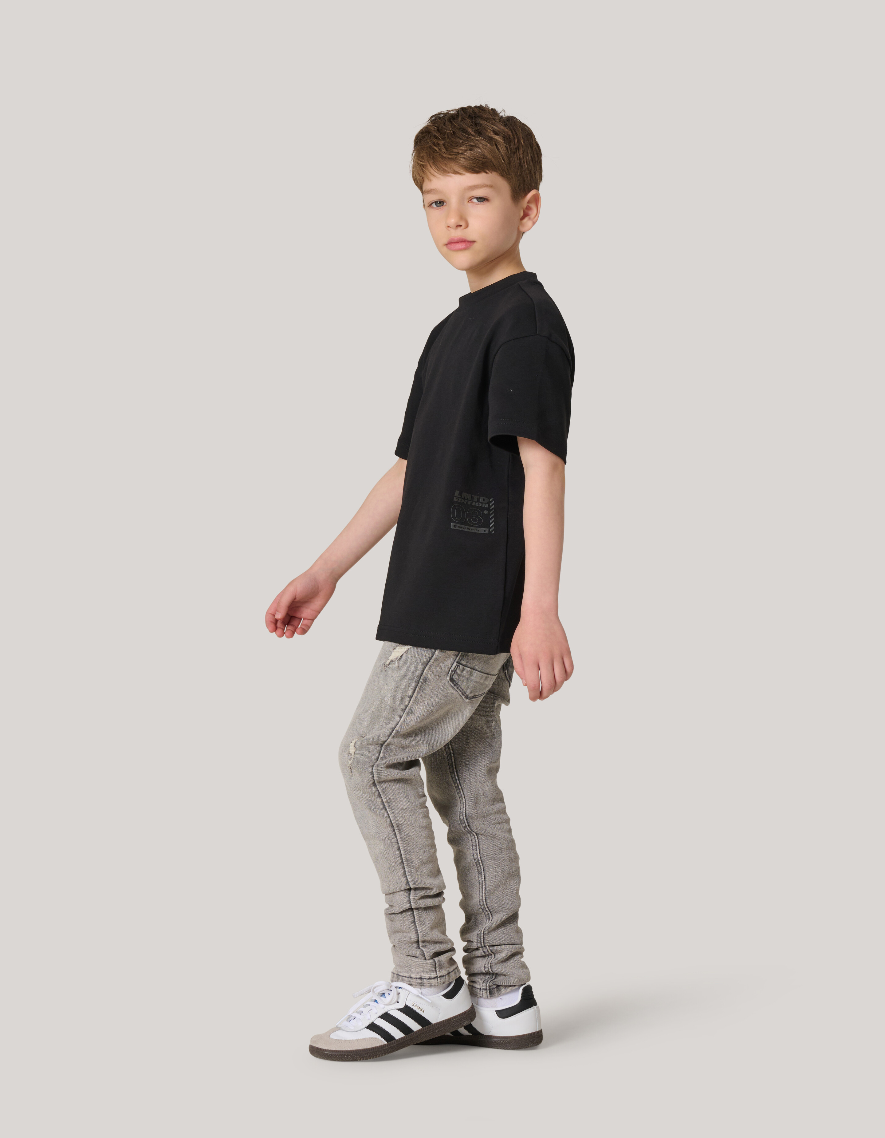 Schweres Basic-T-Shirt Schwarz SHOEBY BOYS