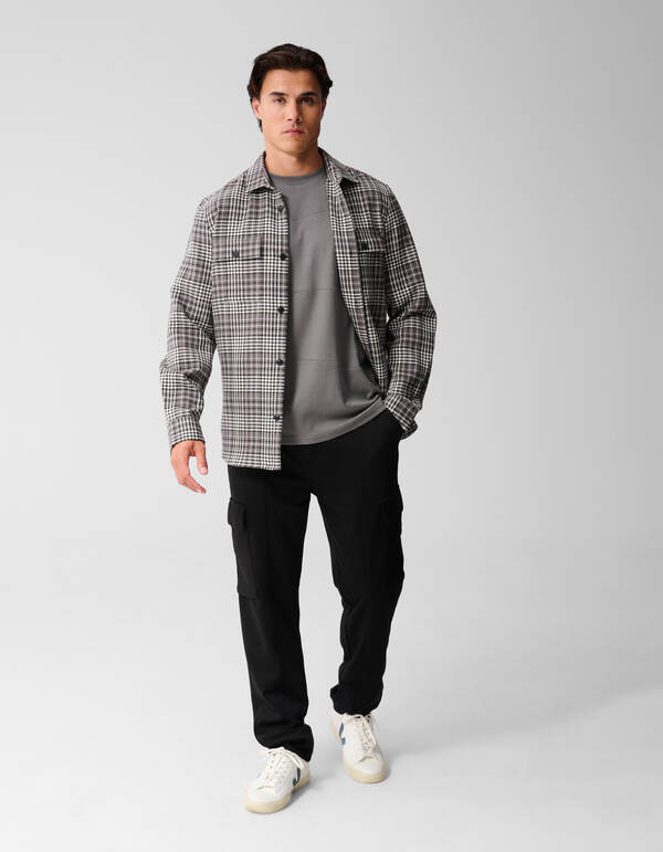 Mixed Lines Kunstwerk T-Shirt Dunkelgr&uuml;n SHOEBY MEN