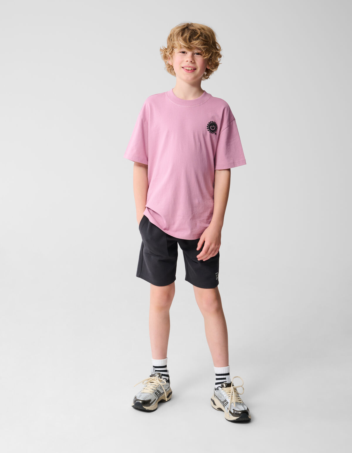 Smiley Sonne Kunstwerk T-shirt Rosa SHOEBY BOYS