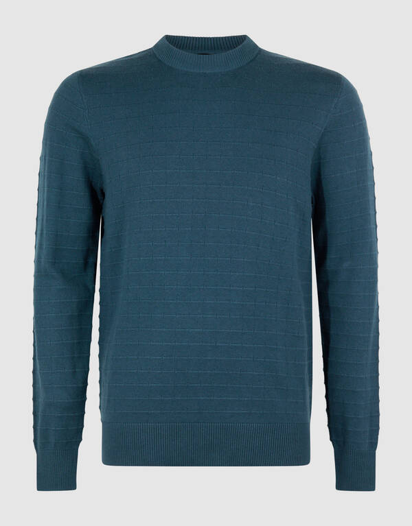 Strukturierter Strickpullover Dunkelgr&uuml;n SHOEBY MEN