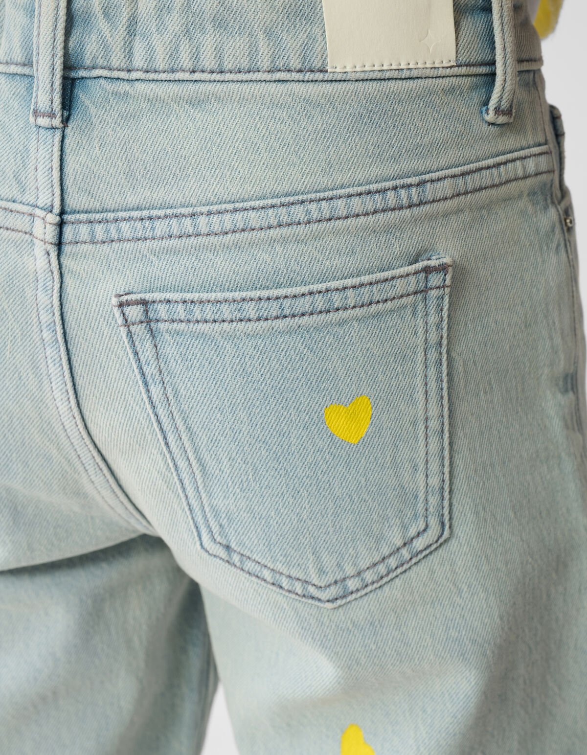 Rhinestone Heart breite Jeans gebleicht SHOEBY GIRLS