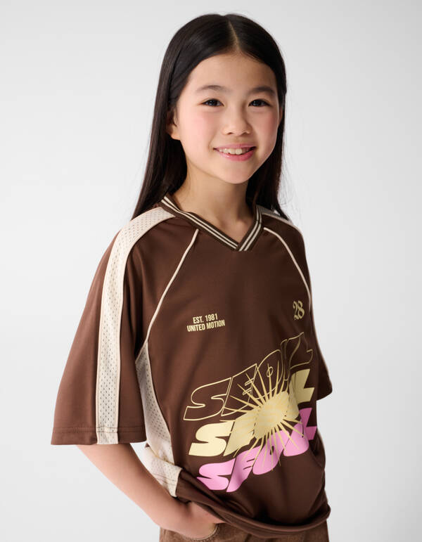 Seoul Baseball T-Shirt Braun SHOEBY GIRLS