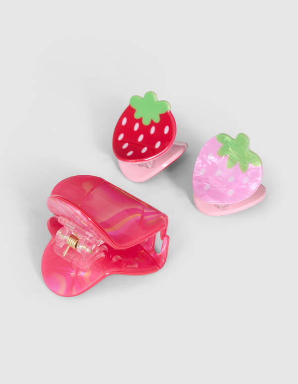 Erdbeer-Haarclip-Set Rot SHOEBY GIRLS