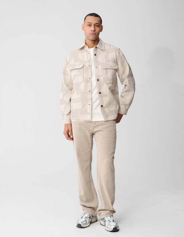 Waffle Camo Overshirt Gebrochen Wei&szlig; SHOEBY MEN