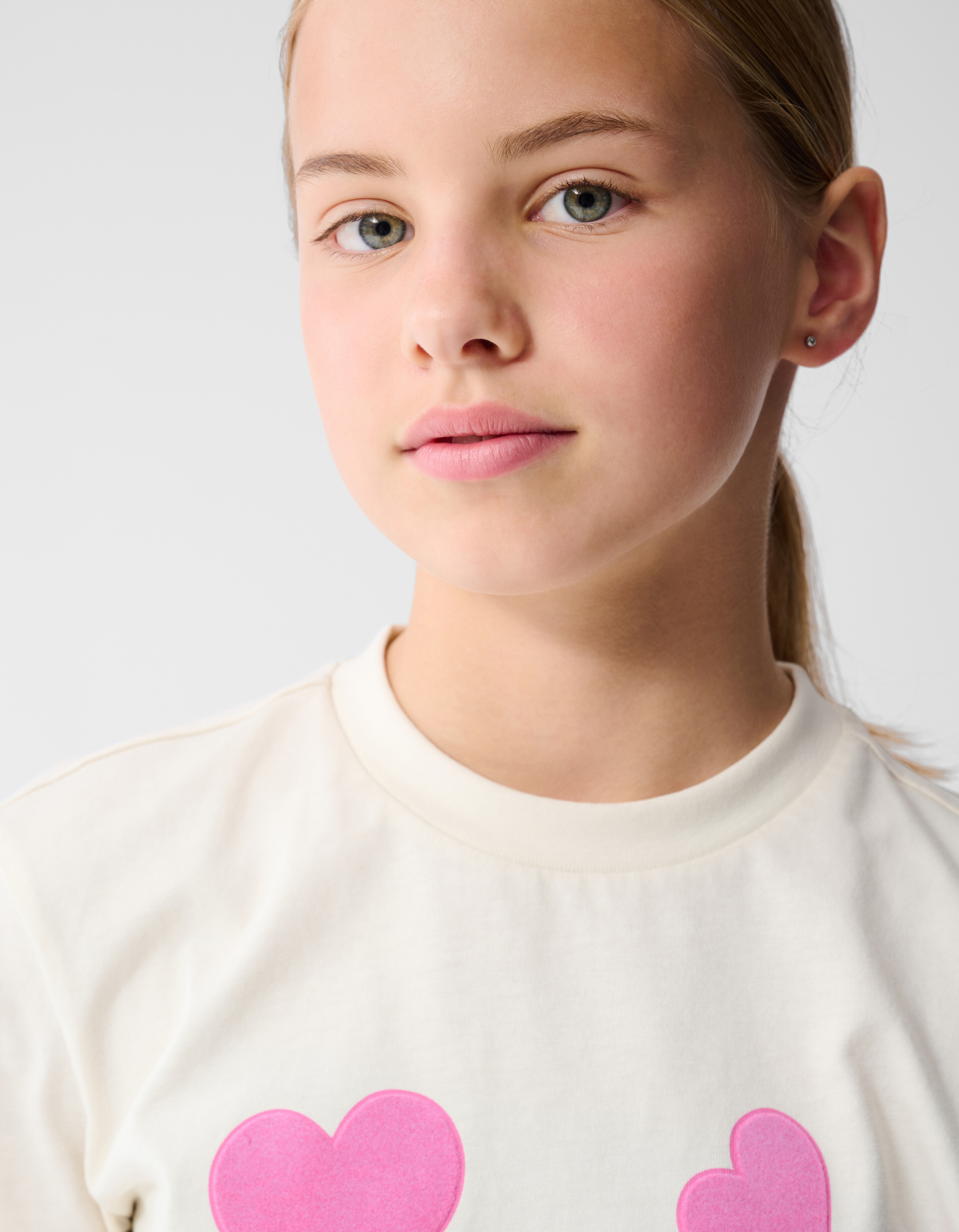 Herz Artwork T-shirt Off White SHOEBY GIRLS