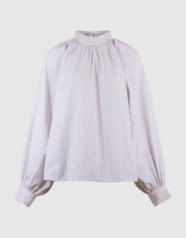 Gestreifte Schleifenbluse Blau SHOEBY WOMEN