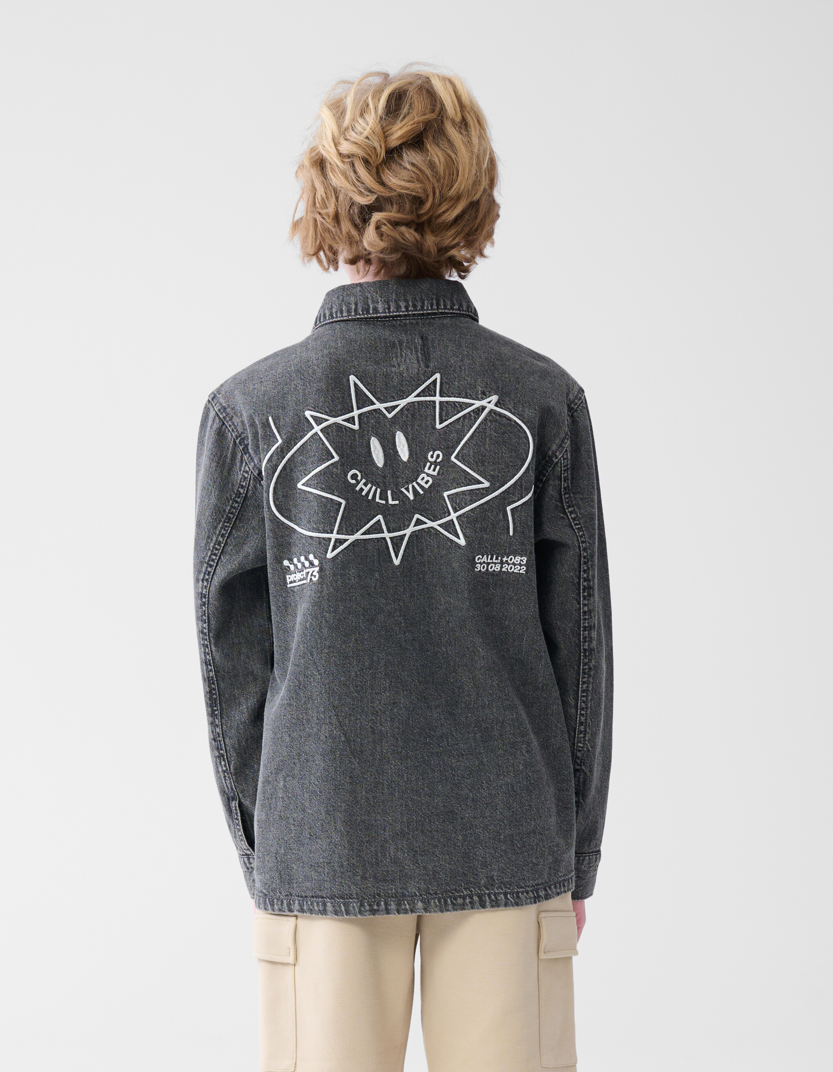 Denim Washed Overshirt Dunkelgrau SHOEBY BOYS