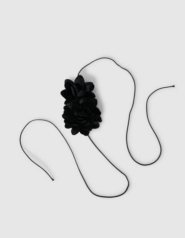 Strass Blumen Korsage Schwarz SHOEBY ACCESSOIRES