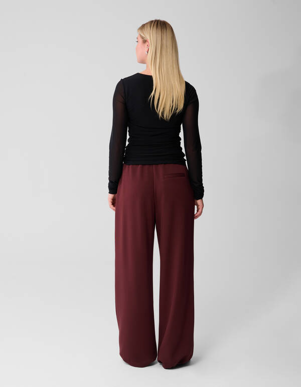 Stripe Jogger Wide Leg Hose Dunkelrot SHOEBY WOMEN