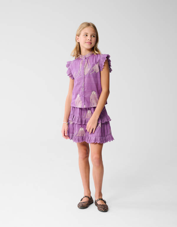 Tiger Ruffle Top Lila SHOEBY GIRLS