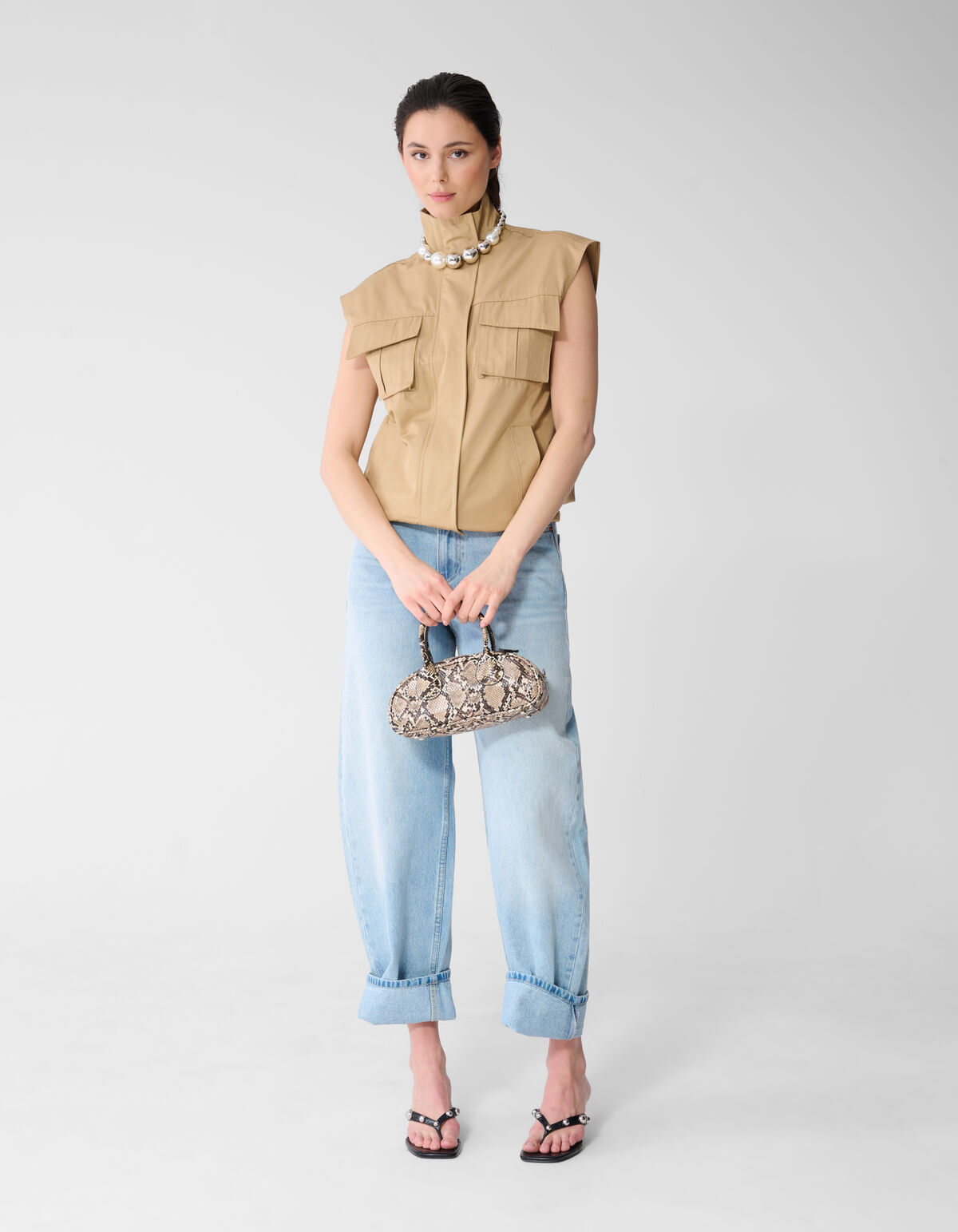 &Auml;rmellose Cargo-Jacke Beige SHOEBY WOMEN