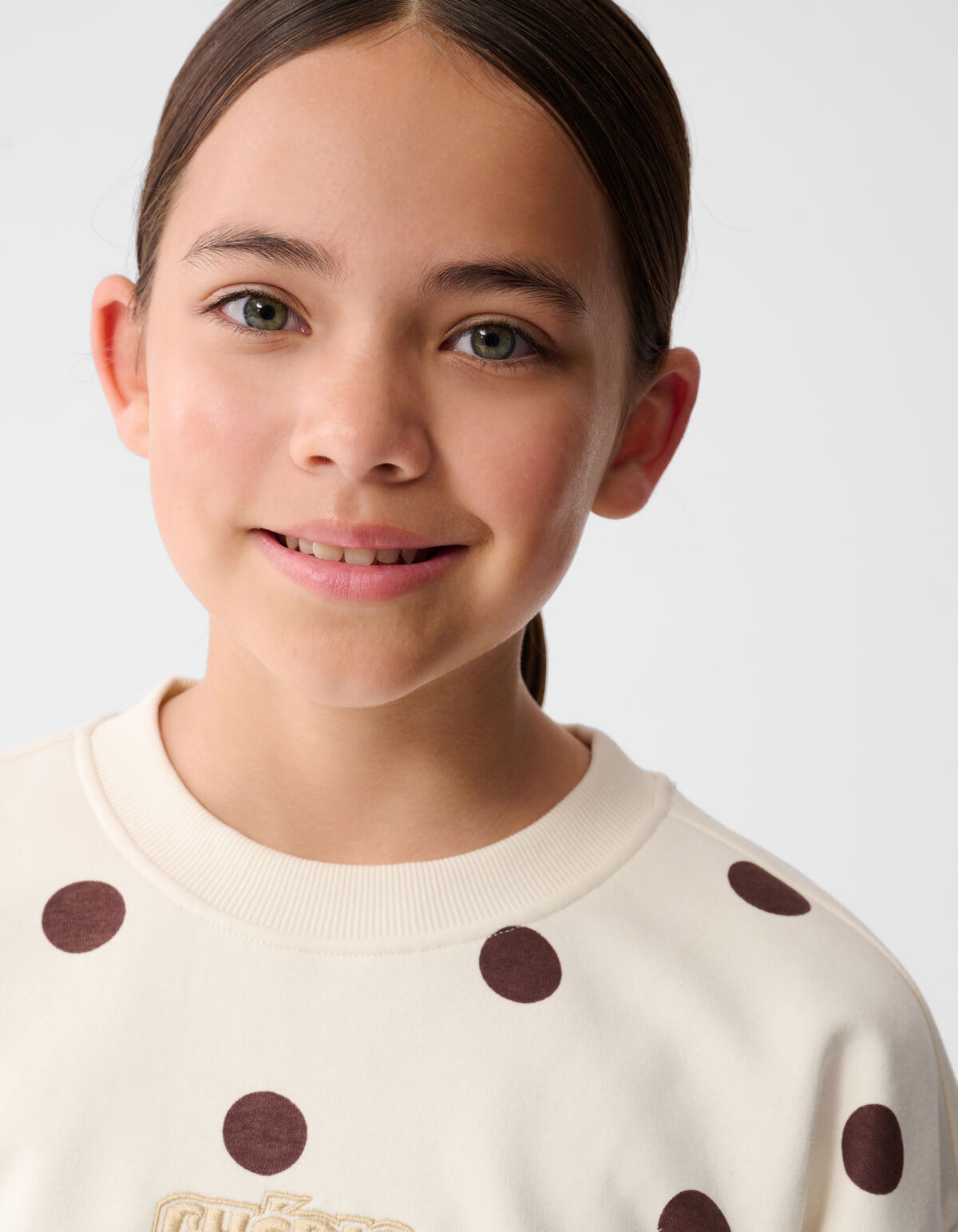 Polkadot-Pullover in gebrochenem Wei&szlig; SHOEBY GIRLS