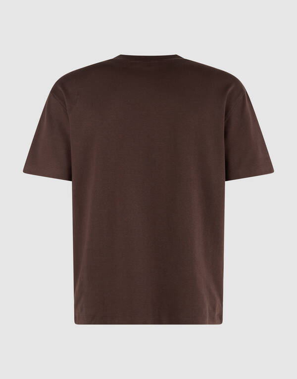 Basis Label T-shirt Donkerbruin SHOEBY MEN