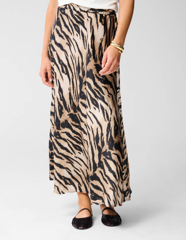 Satin Tiger Maxirock Braun SHOEBY WOMEN