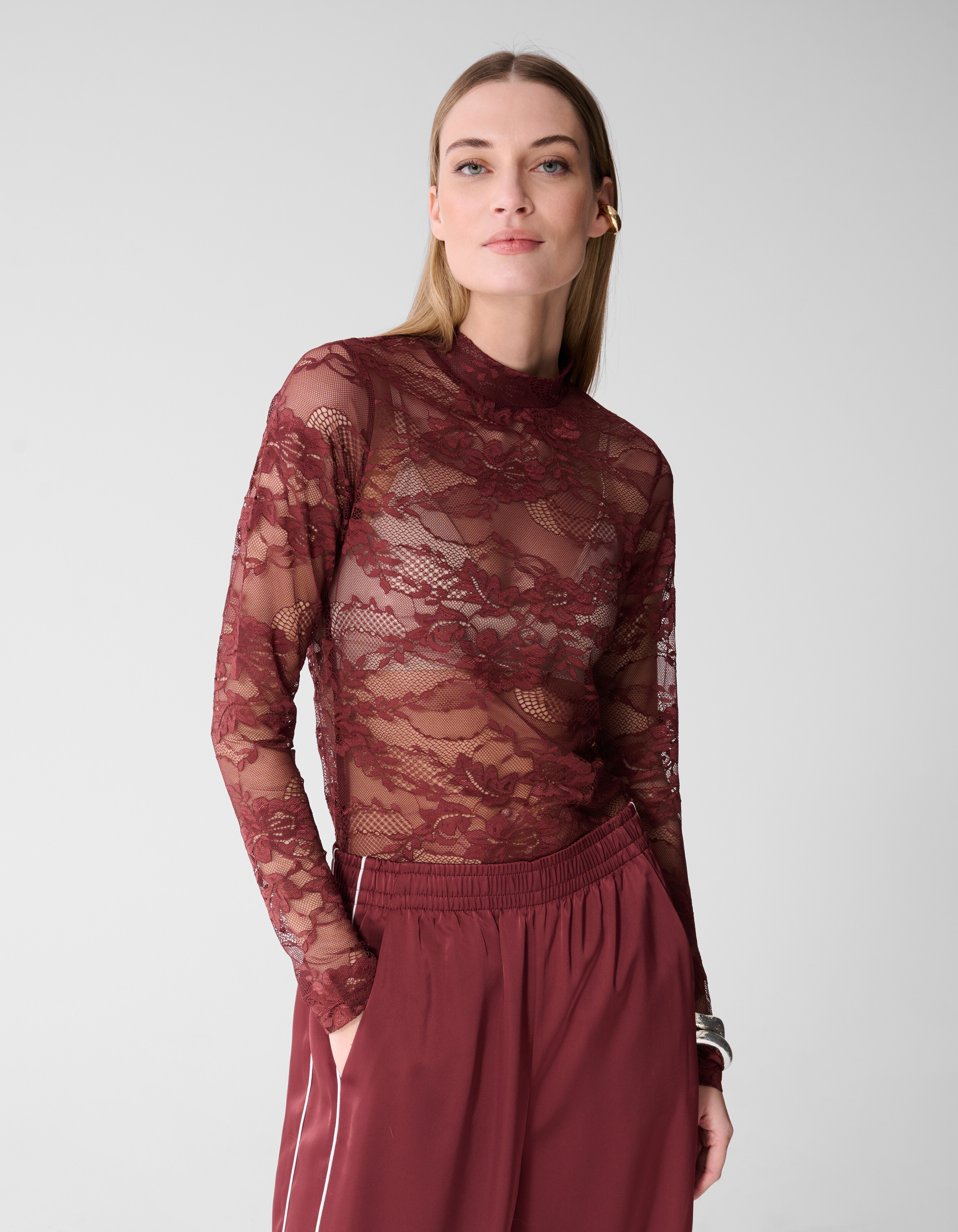 Flower Spitzenoberteil Dunkelrot SHOEBY WOMEN