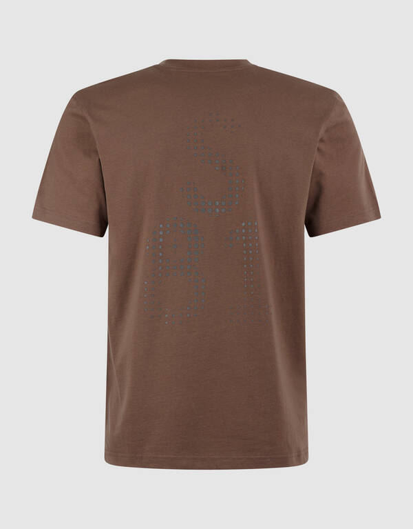 T-Shirt mit gepunktetem Kunstwerk Dunkelbraun SHOEBY MEN