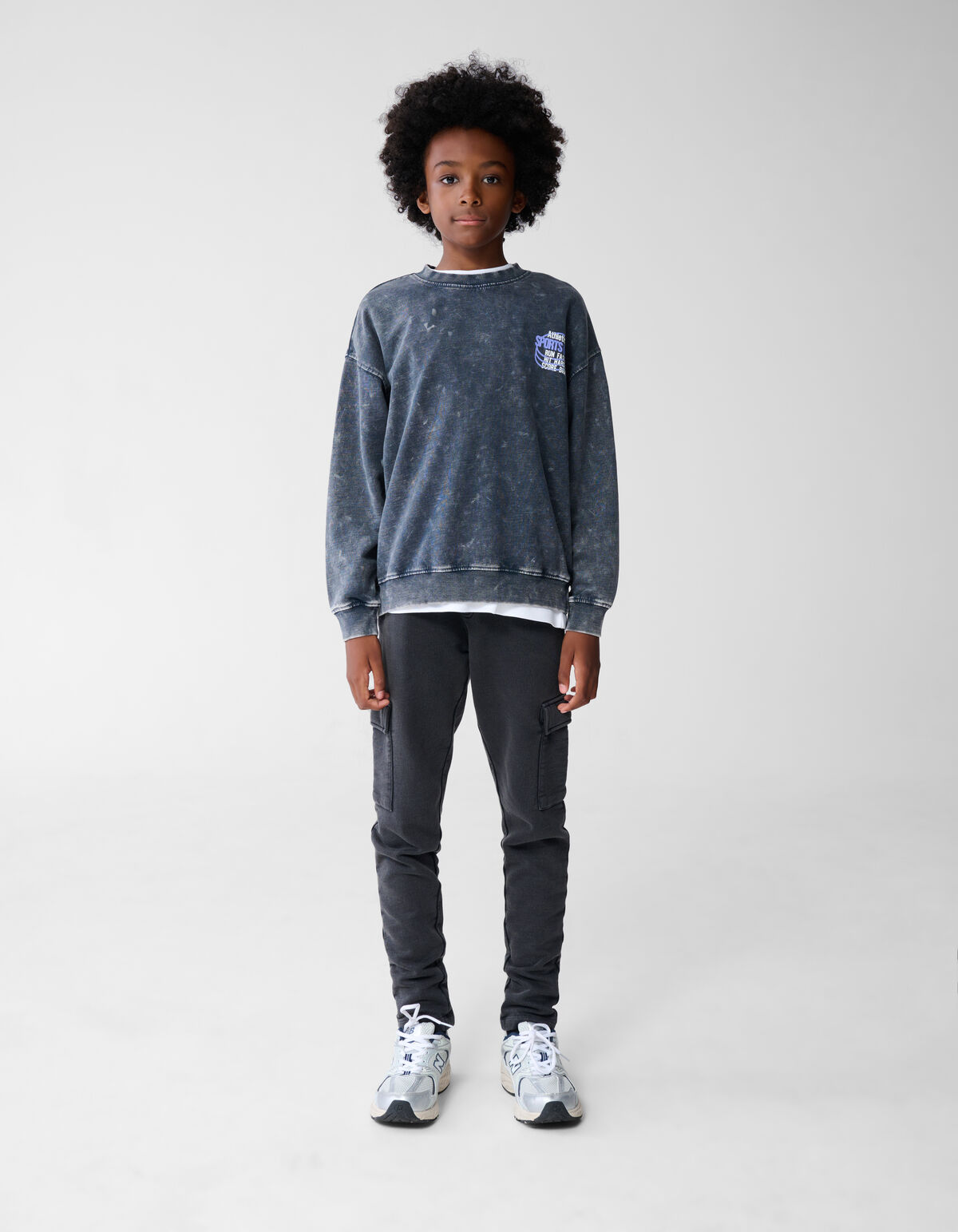 Gewaschene Cargo-Hose Dunkelgrau SHOEBY BOYS