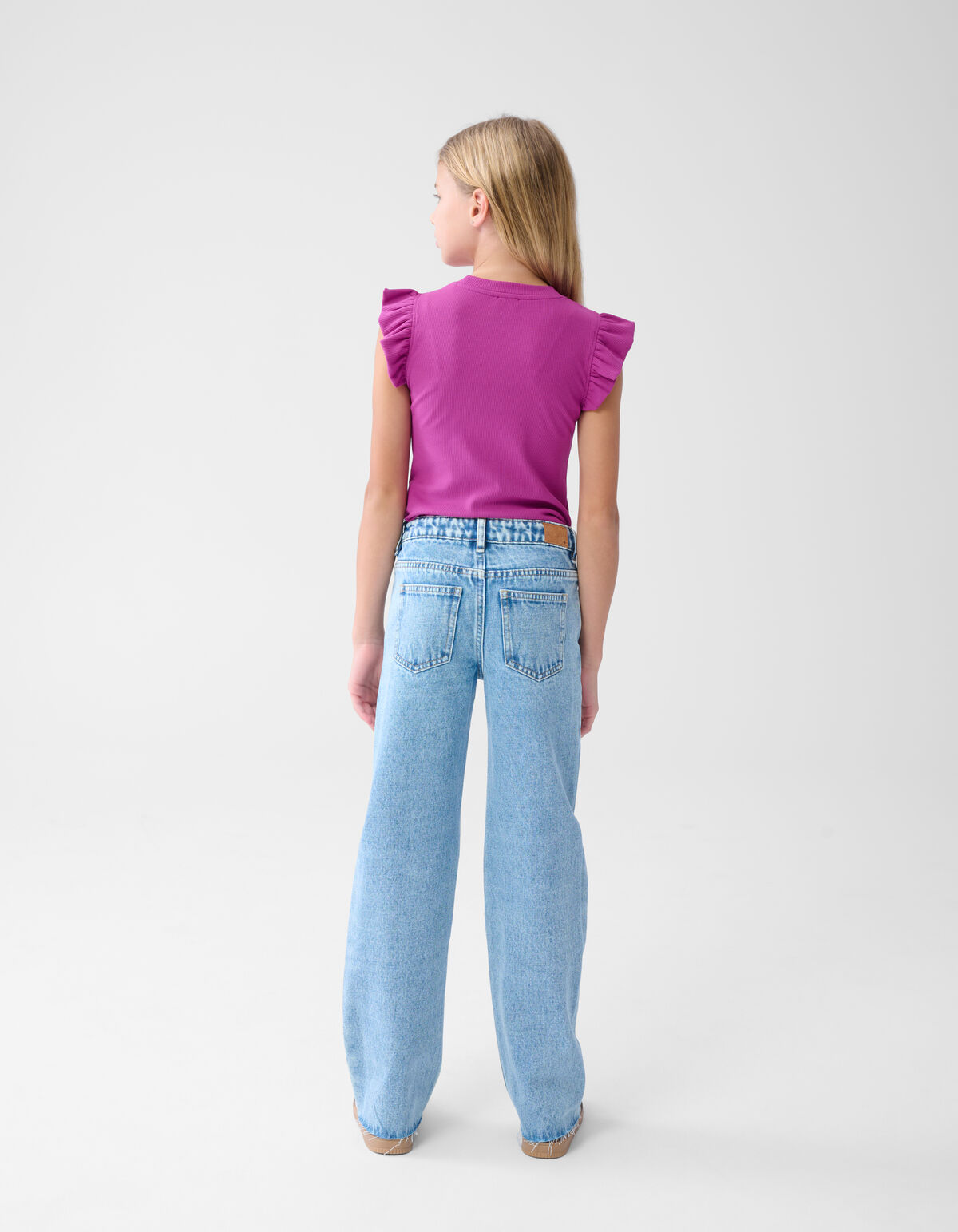 Rüschen-T-Shirt mit Charme Dunkelrosa SHOEBY GIRLS