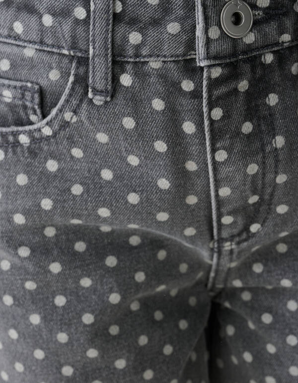 Jeans mit weitem Bein und Punktmuster Grau SHOEBY GIRLS